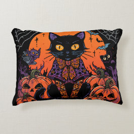 ハロウィン,カボチャ畑の徘徊者,黒猫 アクセントクッション