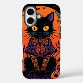 ハロウィン,カボチャ畑の徘徊者,黒猫 iPhone 16ケース
