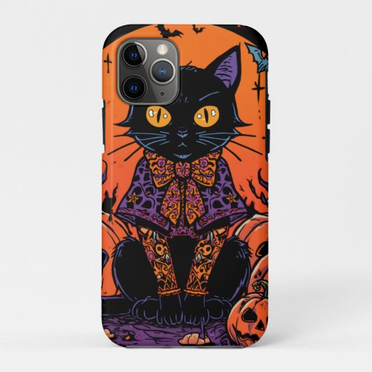 ハロウィン,カボチャ畑の徘徊者,黒猫 Case-Mate iPhoneケース (裏面)