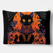 ハロウィン,カボチャ畑をうろつく者,黒猫 アクセサリーポーチ (裏面)