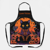 ハロウィン,カボチャ畑をうろつく者,黒猫 エプロン (正面)