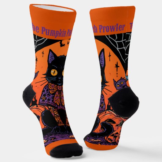 ハロウィン,カボチャ畑をうろつく者,黒猫 ソックス (傾斜あり)