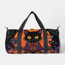 ハロウィン,カボチャ畑をうろつく者,黒猫 ダッフルバッグ