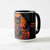 ハロウィン,カボチャ畑をうろつく者,黒猫 マグカップ (正面右)