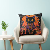 ハロウィン,カボチャ畑を徘徊する者,黒猫 クッション (椅子)