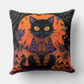 ハロウィン,カボチャ畑を徘徊する者,黒猫 クッション (裏面)