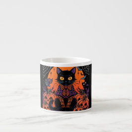ハロウィン, カボチャ畑を徘徊する黒猫 エスプレッソカップ