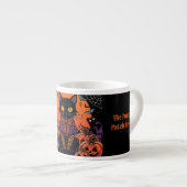 ハロウィン, カボチャ畑を徘徊する黒猫  エスプレッソカップ (正面右)