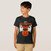ハロウィン カボチャ おばけ 秋 シャツ (正面フル)