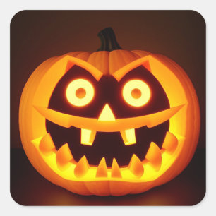 ハロウィン カボチャ オバケ かぼちゃ ジャック・オ・ランタン スクエアシール