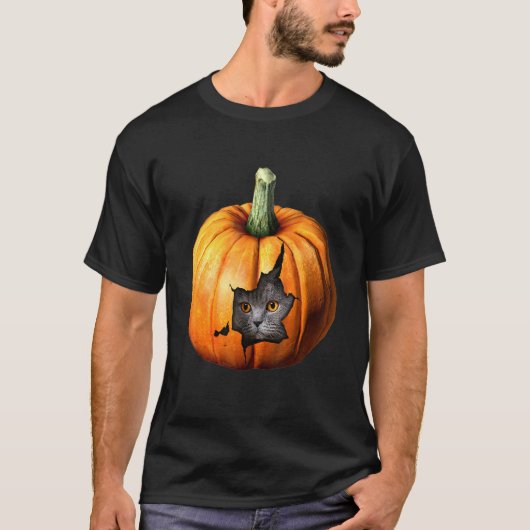 ハロウィン カボチャ オレンジ 猿 Tシャツ (正面)