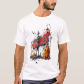 ハロウィン カボチャ グラフィティ アート クール Tシャツ (正面)