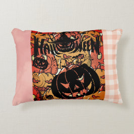 ハロウィン, カボチャ パーティー, ブラック ピンク アクセントクッション