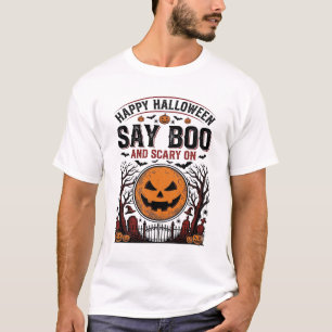ハロウィン カボチャ ブー怖い ヴィンテージ_1 Tシャツ