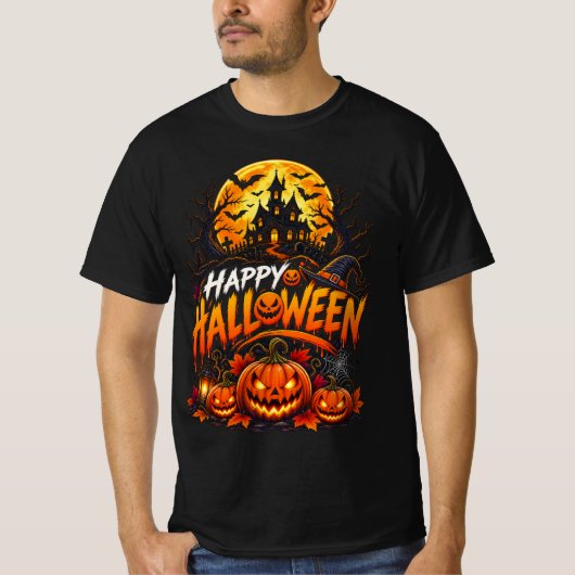 ハロウィン カボチャ 月の魔法 Tシャツ (正面)