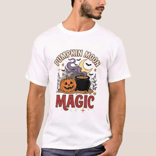 ハロウィン カボチャ 月 マジック Tシャツ (正面)