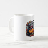 ハロウィン カボチャ 猫 ドクロ 死神 秋 紅葉 コーヒーマグカップ (正面左)