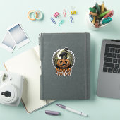 ハロウィン カボチャ 猫 荒いパッチ ビンテージ風彫刻 シール (iPadカバー)