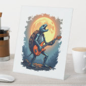 ハロウィン カメ ドクロ ロッカーTシャツ 音楽好き 台座サイン (インサイチュ)