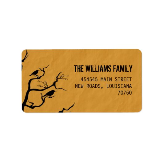 ハロウィン |カラス ラベル (正面)