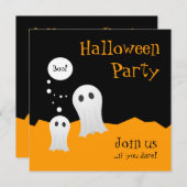 ハロウィン カートゥーンマスコット パーティー招待状 招待状 (正面/裏面)
