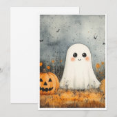 ハロウィン カード おばけ (正面/裏面)