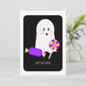 ハロウィン カード お菓子 かわいい おばけ (スタンド正面)