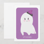 ハロウィン カード かわいい おばけ (正面/裏面)