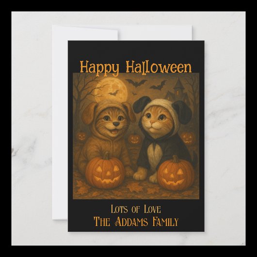 ハロウィン カード 交換可能な写真＆カスタム テキスト