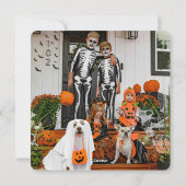 ハロウィン カード 水彩画のかぼちゃとコウモリ (裏面)