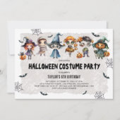 ハロウィン キッズ コスチューム お誕生日おめでとう 招待状 (正面)