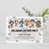 ハロウィン キッズ コスチューム お誕生日おめでとう 招待状 (スタンド正面)
