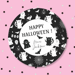 ハロウィン キッズ ステッカー おばけ かわいい 黒 白