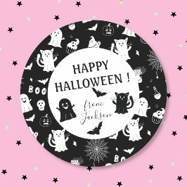ハロウィン キッズ ステッカー おばけ かわいい 黒 白