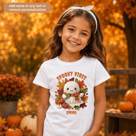 ハロウィン キッズ スプーキー ヴァイブス おばけ 名入れ Tシャツ