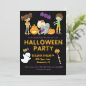 ハロウィン キッズ ゾンビ かぼちゃ おばけ スパイキーパーティー 招待状 (スタンド正面)