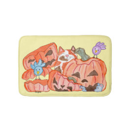 ハロウィン+キティ&壊れたパンプキン バスマット
