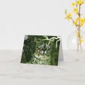 ハロウィン・キャット カード (黄色い花)