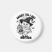 ハロウィン キャット コーヒー - コーヒー飲むまで怖い マグネット (正面)