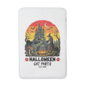 ハロウィン キャット パーティー 魔女の釜 黒猫の脅威 バスマット (正面縦)