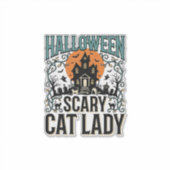 ハロウィン キャット レディ スケアリー 幽霊の館 ビンテージ_1 シール (正面)