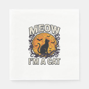 ハロウィン キャット Tシャツ Meow I'm A Cat ヴィンテージ スタンダードランチョンナプキン