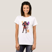 ハロウィン・キャラクター・サキュバス - ダークで遊び心 Tシャツ (正面フル)