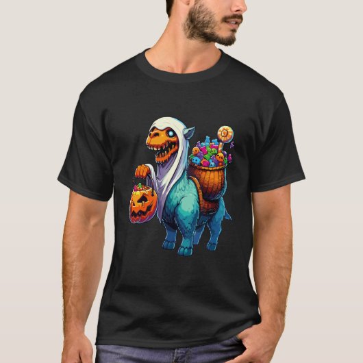 ハロウィン キャラクター 骸骨 キャメル お菓子入れ 2 Tシャツ (正面)