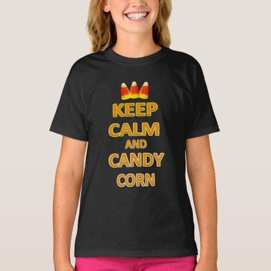 ハロウィン キャンディコーンでお静かに Tシャツ (正面)