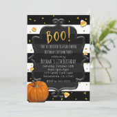 ハロウィン キャンディコーン オレンジパンプキン BOO! 招待状 (スタンド正面)
