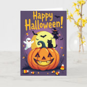 ハロウィン キャンディコーン カード (黄色い花)