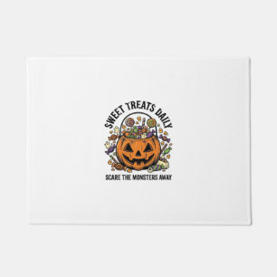 ハロウィン キャンディー Tシャツ かわいいモンスター お菓子 デザイン_1 ドアマット