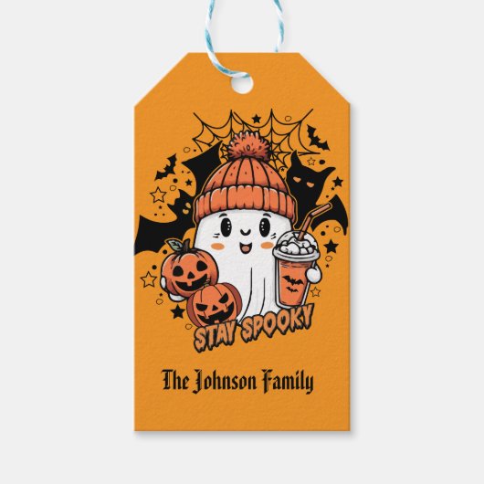 ハロウィン キャンディ かわいい おばけ ギフトタグ (正面)