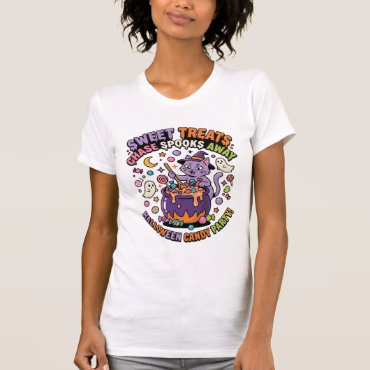 ハロウィン キャンディ コルドロン スプーキー トリーツ Tシャツ (正面)